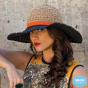 Johanna Natural/Black Wide-Brimmed Hat - Rigon Headwear