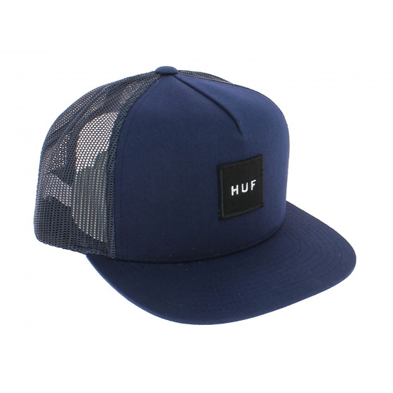 Navy Blue Box Logo Trucker Cap - HUF
