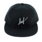 Black Cotton Strapback Script Cap - Huf