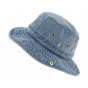 Omaru Bucket Hat Washed Blue Cotton - Broner Hats