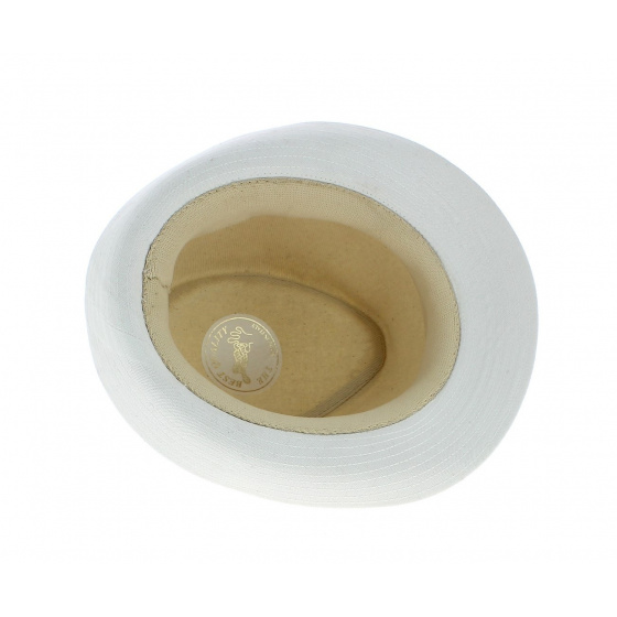 Kids' white cotton trilby hat