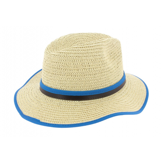 Chapeau Traveller Hodge Paille Papier Bleu - Herman Headwear Chapeau Traveller Hodge Paille Papier Bleu - Herman Headwear
