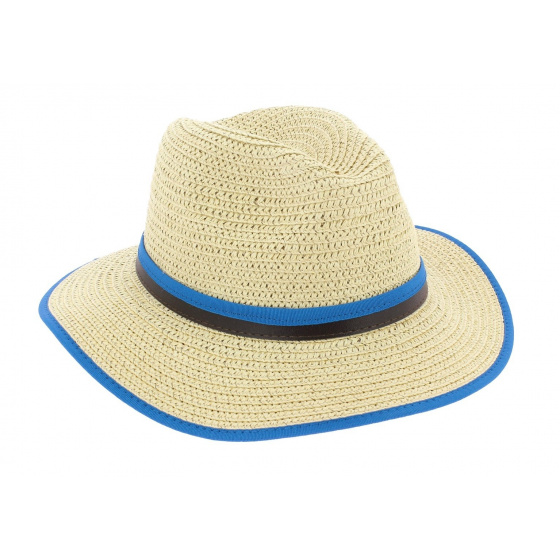 Chapeau Traveller Hodge Paille Papier Bleu - Herman Headwear Chapeau Traveller Hodge Paille Papier Bleu - Herman Headwear
