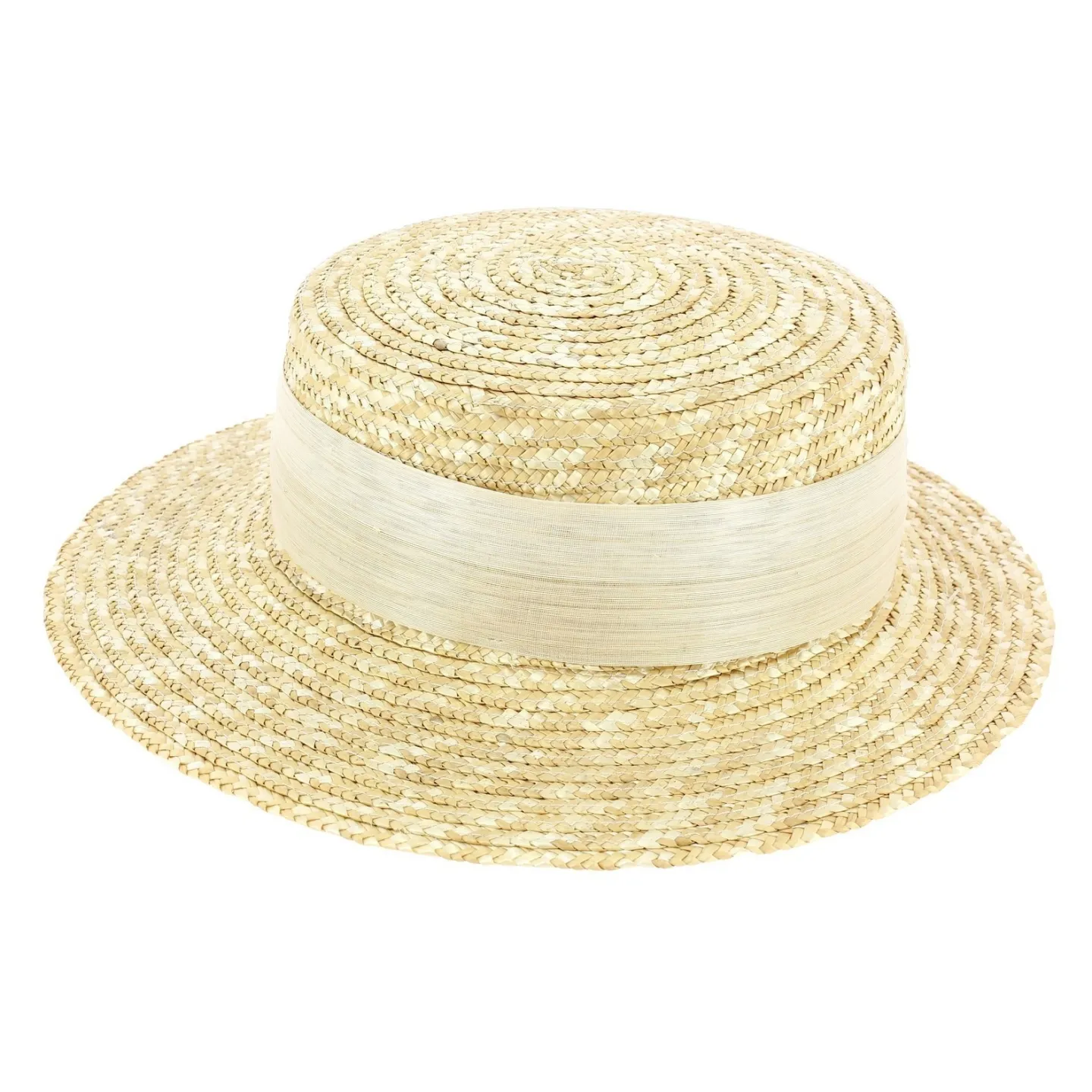 Canotier Femme Sidonie Ruban Naturel - Traclet Reference : 2561 | Chapellerie Traclet