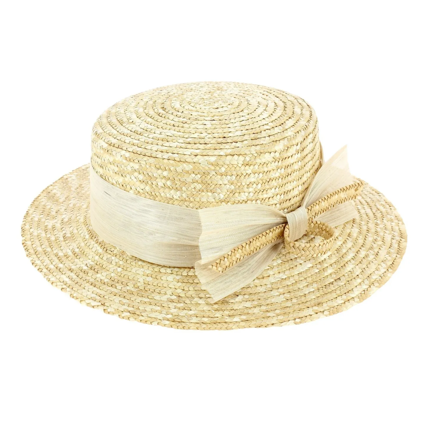 Canotier Femme Sidonie Ruban Naturel - Traclet Reference : 2561 | Chapellerie Traclet