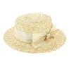 Canotier Femme Sidonie Ruban Naturel - Traclet Reference : 2561 | Chapellerie Traclet