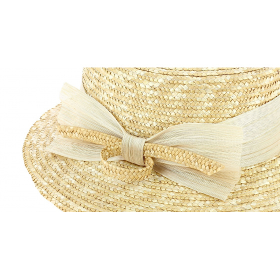 Canotier Femme Sidonie Ruban Naturel - Traclet Canotier Femme Sidonie Ruban Naturel - Traclet