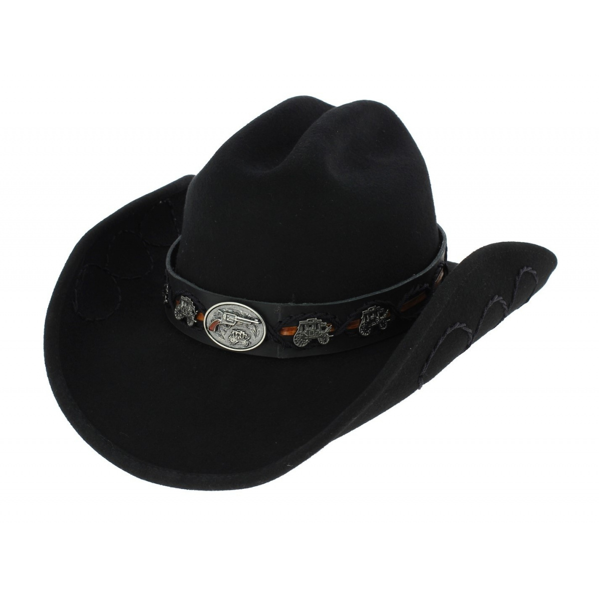 Chapeau de Cowboy en laine noir