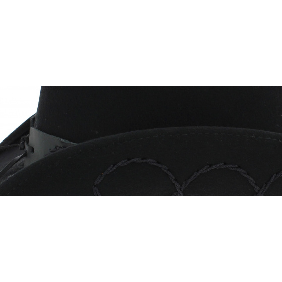 Jesse Black Wool Felt Cowboy Hat - Bullhide Jesse Black Wool Felt Cowboy Hat - Bullhide