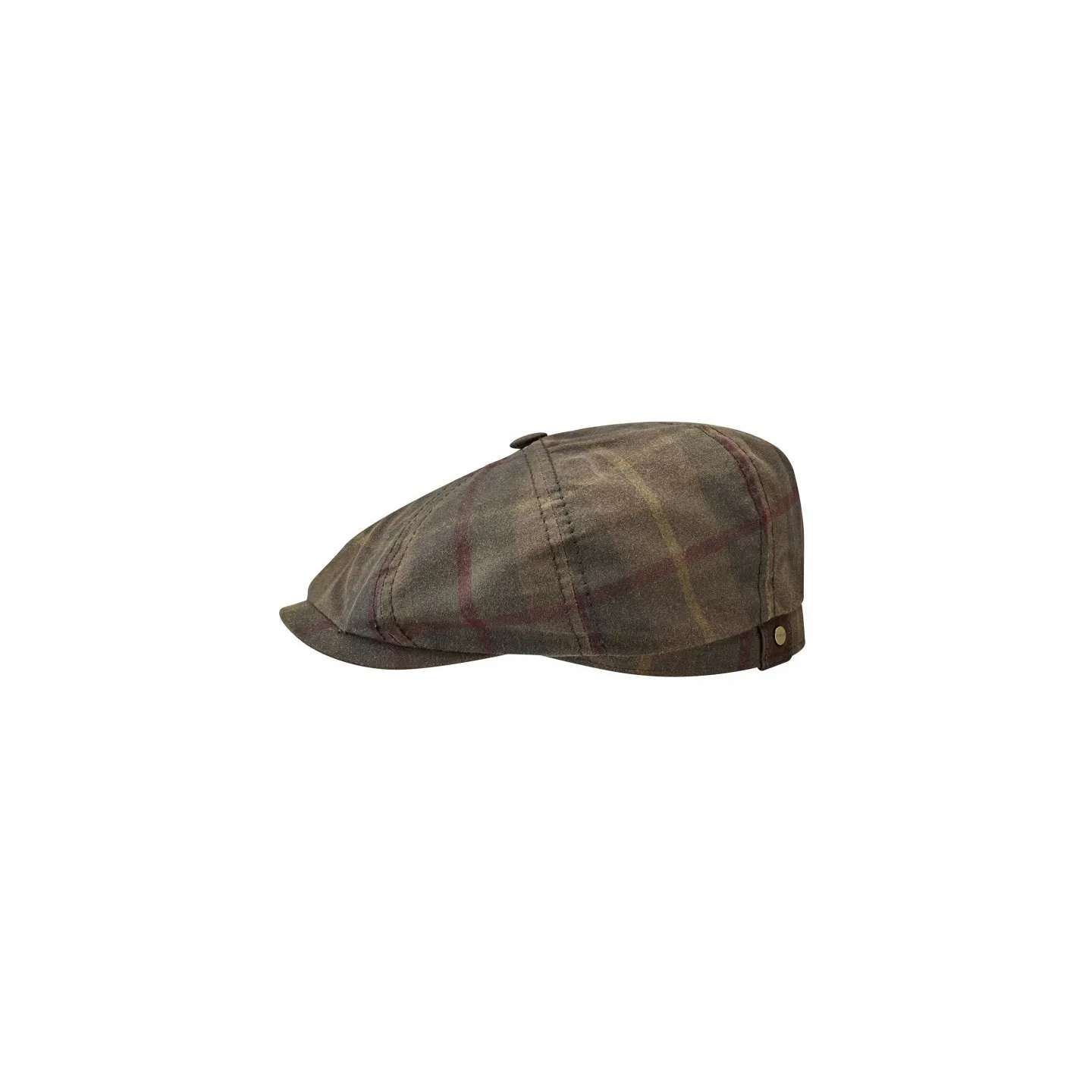 Stetson Hatteras Waxed Tartan Cap - Brown Beige Reference: 6717 | Traclet Hat Shop