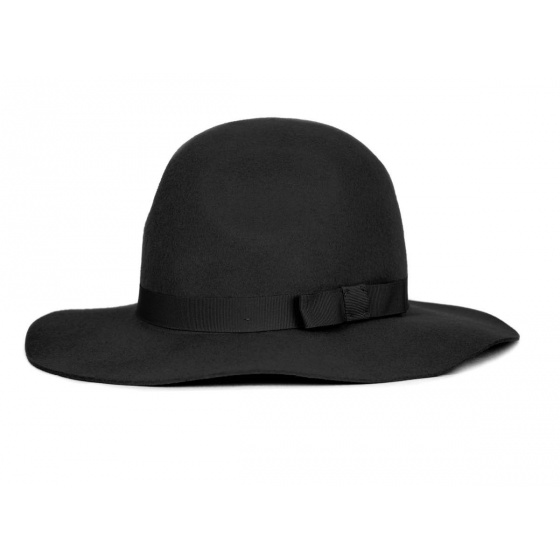 Dalila Black Felt Wide-Brimmed Hat - Brixton