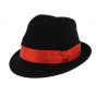 Black Foldable Wool Felt Dilinger Trilby Hat - Traclet