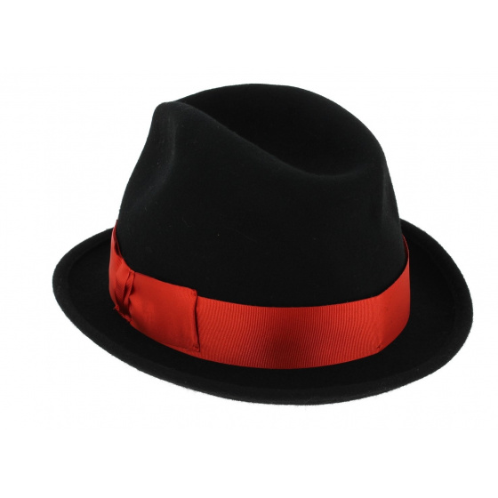 Chapeau Trilby Dilinger Feutre Laine Noir Pliable - Traclet