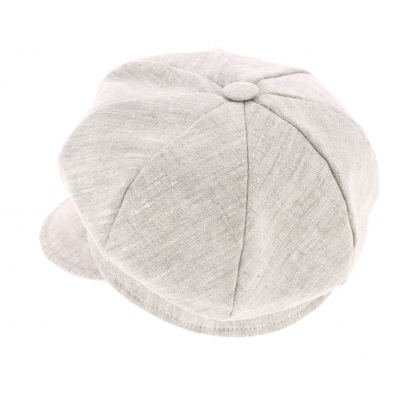 Antje Linen Beige Newsboy Cap - Mayser Antje Linen Beige Newsboy Cap - Mayser