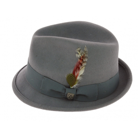 Gray Wool Felt Gain Player Hat - Brixton