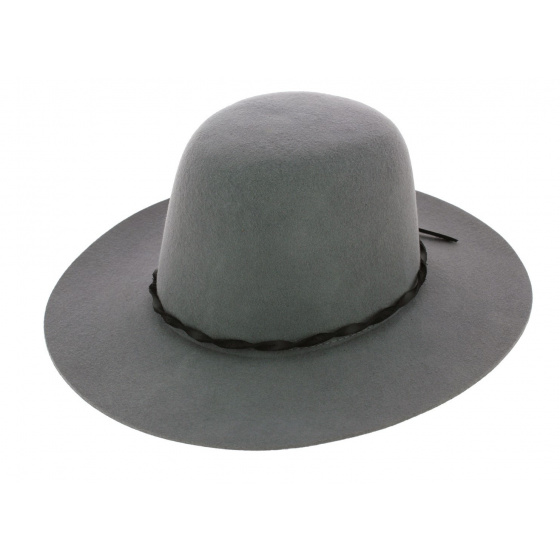 Dallas Grey Wool Felt Wide Brim Hat - Brixton