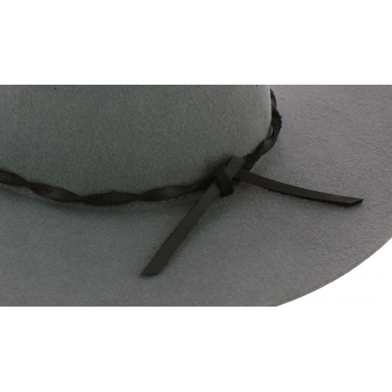 Dallas Grey Wool Felt Wide Brim Hat - Brixton