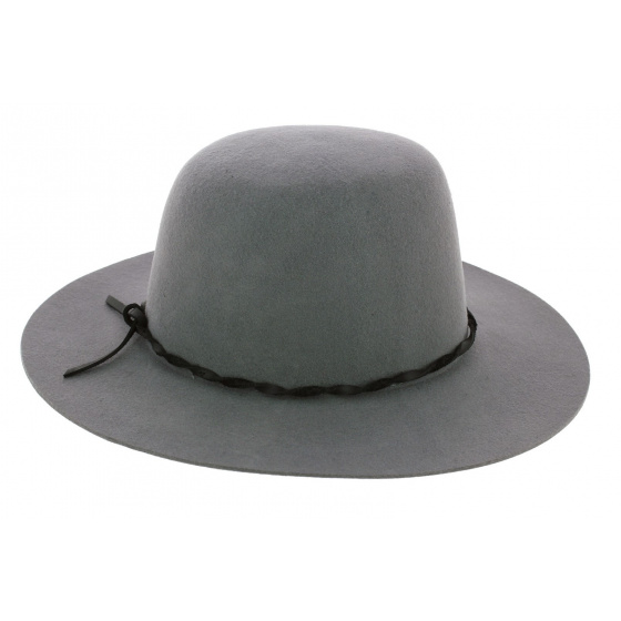 Dallas Grey Wool Felt Wide Brim Hat - Brixton