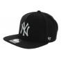 Snapback Flat Visor NY Yankees Black & Silver - 47 Brand