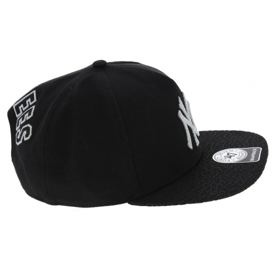 Snapback Visière Plate Craquelée NY Yankees Noir & Argent - 47 Brand Snapback Visière Plate Craquelée NY Yankees Noir & Argent - 47 Brand