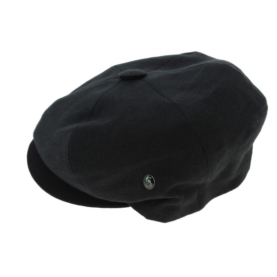 Newsboy Style Cliche Linen Cap Black - City Sport