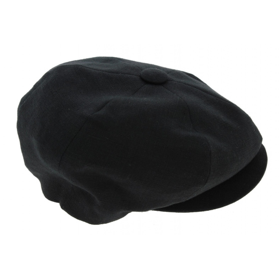 Casquette Style Gavroche Cliche Lin Noir - City Sport Casquette Style Gavroche Cliche Lin Noir - City Sport