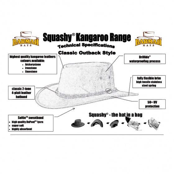 Chapeau cuir kangourou - STONY ROO