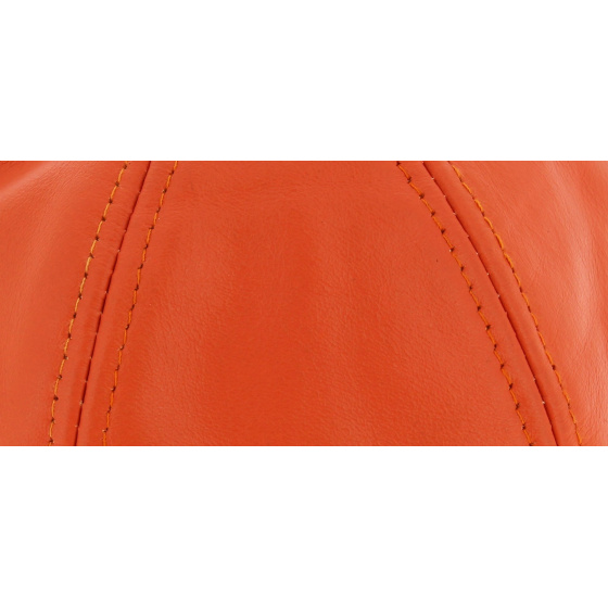 Coral Leather Biker Beanie - Bullet style Seven Jocker Coral Leather Biker Beanie - Bullet style Seven Jocker