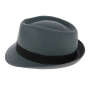Corleone Cotton Blue-Gray Trilby Hat - Traclet
