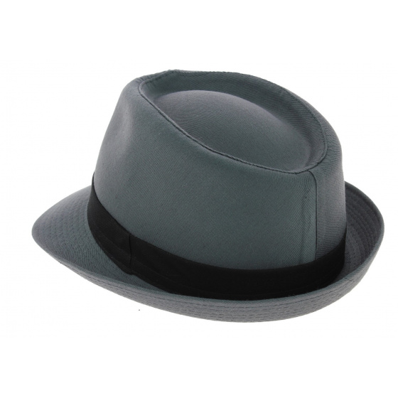 Chapeau Trilby Corleone Coton Bleu-Gris - Traclet Chapeau Trilby Corleone Coton Bleu-Gris - Traclet