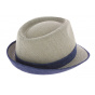 Beige Linen Trilby Hat Tropea - Traclet