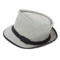 Grey Leather Fitzroy Trilby Hat - Traclet