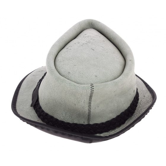 Chapeau Trilby Fitzroy Cuir Gris - Traclet
