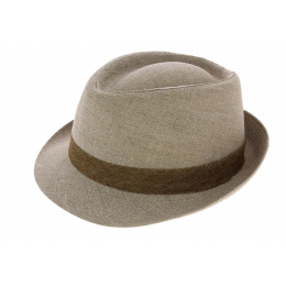 Monfortino Beige Linen Trilby Hat - Traclet