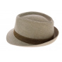 Monfortino Beige Linen Trilby Hat - Traclet