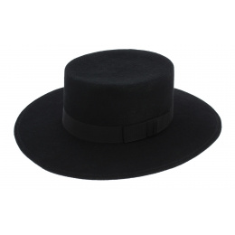 Seville Black Wool Felt Hat - Traclet