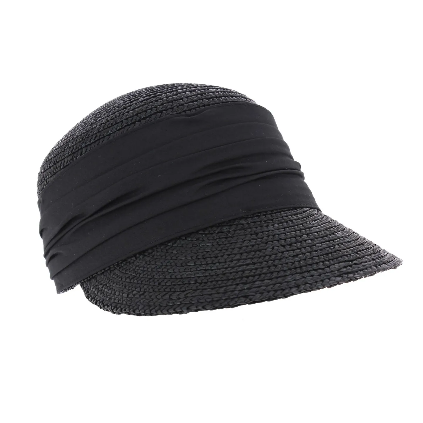Black Natural Straw Cap - Seeberger Reference: 6831 | Chapellerie Traclet