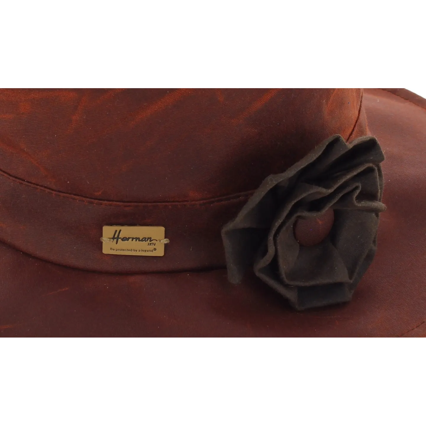 Waterproof Waxed Cotton Bucket Hat Rust - Herman Reference: 6850 | Traclet Hat Shop