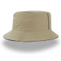 Beige Rolley reversible rain bucket hat