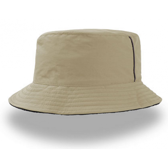Beige Rolley reversible rain bucket hat