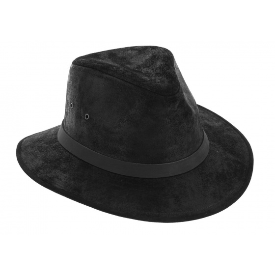 Flinder Leather Traveler Hat in Black - Traclet