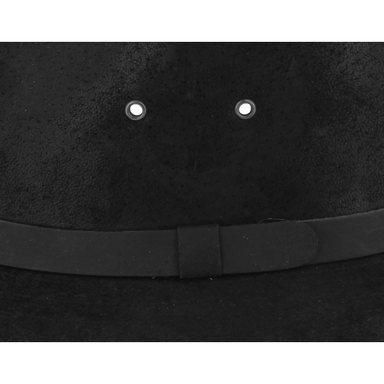 Chapeau Traveller Flinder Cuir Noir - Traclet