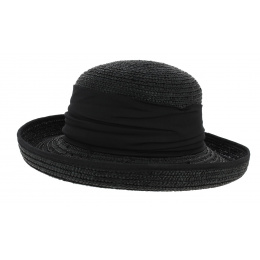 Lilwenn Black Natural Straw Breton Hat - Seeberger