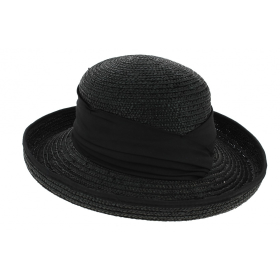Lilwenn Black Natural Straw Breton Hat - Seeberger