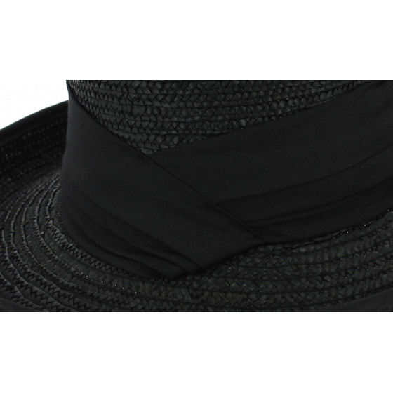 Chapeau Breton Lilwenn Paille Naturelle Noir - Seeberger