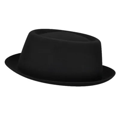 PorkPie Crowe Wool Felt Hat Bailey-Traclet - Black Reference: 6595 | Traclet Hat Shop