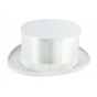 White Synthetic Silk Opera Hat - TRACLET