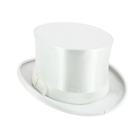 Chapeau Claque Blanc Soie Synthétique - TRACLET