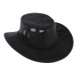 Black Foldaway Cooler Australian Hat - Barmah