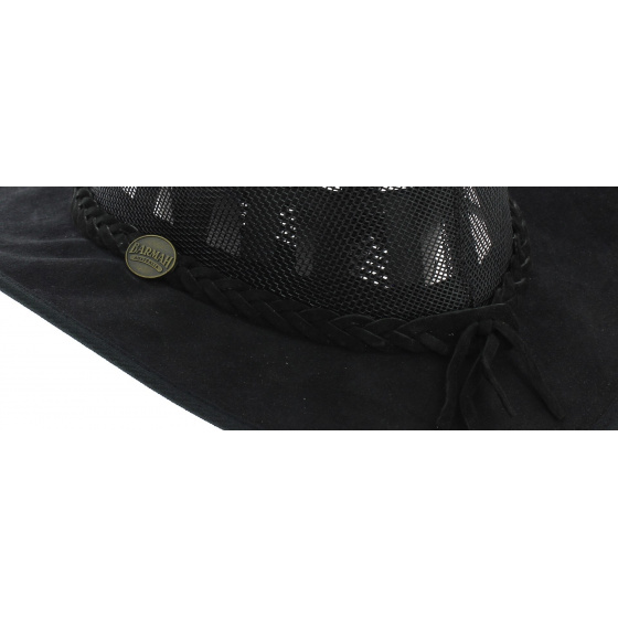 Black Foldaway Cooler Australian Hat - Barmah Black Foldaway Cooler Australian Hat - Barmah